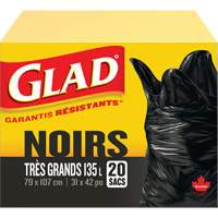 Sacs &agrave; ordures 135 L, R&eacute;gulier, 31" la x 42" lo, Noir PB Rental Co. Ltd.