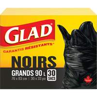 Sacs &agrave; ordures 90 L, R&eacute;gulier, 30" la x 33" lo, Noir PB Rental Co. Ltd.
