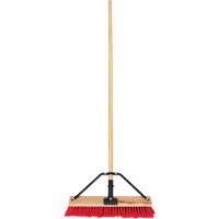 Push Broom with Braced Handle, 18", Medium, PVC Bristles PB Rental Co. Ltd.