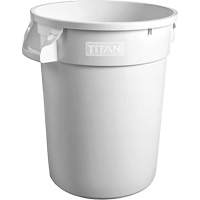 Contenant &agrave; d&eacute;chets Titan blanc pour usage intense, Plastique, 20 gal. US PB Rental Co. Ltd.