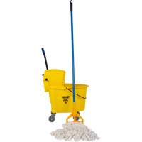Ensemble abordable de vadrouille et seau avec t&ecirc;te de vadrouille de 16 oz, Pression lat&eacute;rale, 8,75 gal. US (35 pintes), Jaune PB Rental Co. Ltd.
