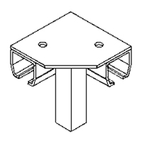 Raccord pour joint d'angle de 90° pour murs-rideaux mont&eacute;s au sol PB Rental Co. Ltd.