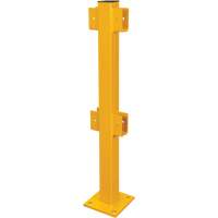 Poteau en ligne pour garde-corps l&eacute;gers, Acier, 42" h, Jaune s&eacute;curit&eacute; OSHA PB Rental Co. Ltd.