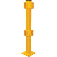 Poteau de coin pour garde-corps l&eacute;gers, Acier, 42" h, Jaune s&eacute;curit&eacute; OSHA PB Rental Co. Ltd.