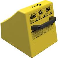 Checkers Safety Heavy-Duty Ultra Class Mining Wheel Chock without Bracket, HDPE, Yellow, 14-1/2" W x 17-1/2" D x 16" H PB Rental Co. Ltd.