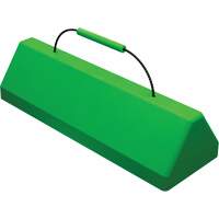 Checkers Safety SafeRay  Aircraft Wheel Chock with Cable Handle, Urethane, Fluorescent Green, 24" W x 8" D x 6" H PB Rental Co. Ltd.