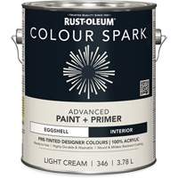 Colour Spark Interior Pre-Tinted Paint + Primer Wall Paint, White Cotton, Semi-Gloss, 3.78 L, Gallon PB Rental Co. Ltd.