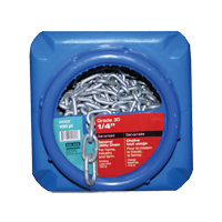 Chaînes galvanis&eacute;es par immersion &agrave; chaud, Acier au carbone, 1/4" x 100' (30,4 m) l, Calibre 30, Charge d'utilisation 1100 lb (0,55 tonne) PB Rental Co. Ltd.