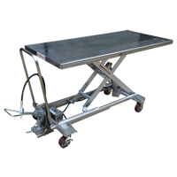 Pneumatic Hydraulic Scissor Lift Table, Stainless Steel, 63" L x 31-1/2" W, 1000 lbs. Cap. PB Rental Co. Ltd.