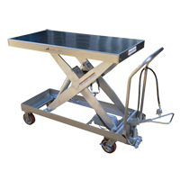 Pneumatic Hydraulic Scissor Lift Table, Stainless Steel, 47-1/2" L x 24" W, 2000 lbs. Cap. PB Rental Co. Ltd.