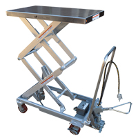 Pneumatic Hydraulic Scissor Lift Table, Stainless Steel, 32-1/2" L x 19-3/4" W, 1000 lbs. Cap. PB Rental Co. Ltd.