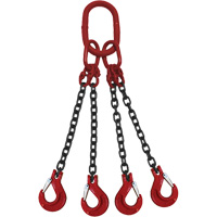 Chain Sling, Grade 80 Chain, Quadruple Legs, Oblong & Slip Hooks, 9/32" x 5' PB Rental Co. Ltd.