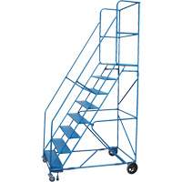 Escabeau roulant certifi&eacute; par la CSA avec pied verrouillable, 8 marches, Largeur de la marche 30", Hauteur de la plateforme 72", Acier PB Rental Co. Ltd.