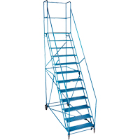 Escabeau roulant certifi&eacute; par la CSA avec pied verrouillable, 12 marches, Largeur de la marche 30", Hauteur de la plateforme 109", Acier PB Rental Co. Ltd.