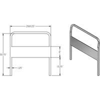 Poign&eacute;e chrom&eacute;e de 30" pour chariot &agrave; plateforme PB Rental Co. Ltd.
