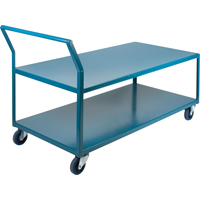 Heavy-Duty Low Profile Shop Carts, 2 Tiers, 30" W x 60" D x 40" H, 1200 lbs. Cap. PB Rental Co. Ltd.