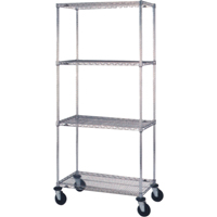 Wire Shelf Cart, Chrome Plated, 18" x 69" x 36", 800 lbs. Capacity PB Rental Co. Ltd.