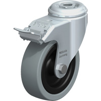 Roulette pour usage l&eacute;ger, Pivotant avec frein, 4" (101,6 mm), Caoutchouc plein, 242 lb (110 kg) PB Rental Co. Ltd.