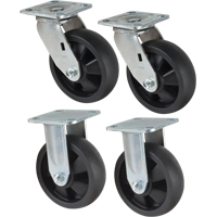 Jeu de roulettes, Fixe/Pivotant, 6" (152,4 mm), Nylon, 2400 lb (1089 kg) PB Rental Co. Ltd.