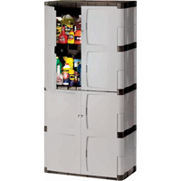 Heavy-Duty Cabinets, Plastic, 3 Shelves, 72" H x 36" W x 18" D, Mica and Charcoal PB Rental Co. Ltd.