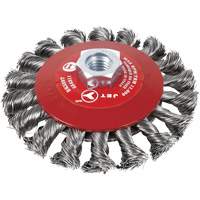 Knot Twisted Conical Bevel Brush, 6" Dia., 0.02" Fill, 5/8"-11 Arbor, Steel PB Rental Co. Ltd.