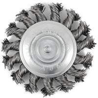 Shaft Mounted Knot Twisted Radial Brush, 3" Dia., 0.02" Fill, 1/4" Arbor, Stainless Steel PB Rental Co. Ltd.