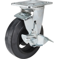Roulette moul&eacute;, Pivotant avec frein, 6" (152,4 mm), Caoutchouc, 550 lb (249 kg) PB Rental Co. Ltd.
