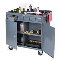 Poste de travail &agrave; deux c&ocirc;t&eacute;s mobile et robuste, 1200 lb Capacit&eacute;, Acier, 34" x la, 34" x ha, 24" p, Enti&egrave;rement soud&eacute;, 6 tirroirs PB Rental Co. Ltd.