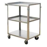 Shelf Carts, 3 Tiers, 15-1/2" W x 32-1/8" H x 24" D, 300 lbs. Capacity PB Rental Co. Ltd.