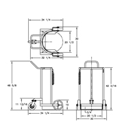 Grand chariot LCC pour bouteille de gaz liquide, Roues Polyur&eacute;thane, Base de 20" la x 20" p, 1000 lb PB Rental Co. Ltd.