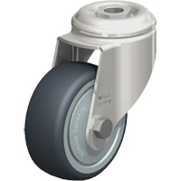 Roulette en &eacute;lastom&egrave;re thermoplastique acier inoxydable, Pivotant, Diam&egrave;tre 3-1/8" (79,5 mm), Capacit&eacute; 220 lb (100 kg) PB Rental Co. Ltd.