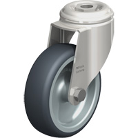 Roulette en &eacute;lastom&egrave;re thermoplastique acier inoxydable, Pivotant, Diam&egrave;tre 4" (102 mm), Capacit&eacute; 240 lb (108 kg) PB Rental Co. Ltd.