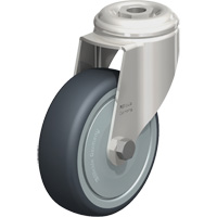 Roulette en &eacute;lastom&egrave;re thermoplastique acier inoxydable, Pivotant, Diam&egrave;tre 4" (102 mm), Capacit&eacute; 240 lb (108 kg) PB Rental Co. Ltd.