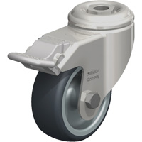 Roulette en &eacute;lastom&egrave;re thermoplastique acier inoxydable, Pivotant avec frein, Diam&egrave;tre 3-1/8" (79,5 mm), Capacit&eacute; 220 lb (100 kg) PB Rental Co. Ltd.