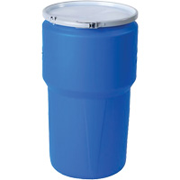 Baril emboîtable en poly&eacute;thyl&egrave;ne, 14 gal. US (11,7 gal. imp.), Dessus ouvert, Bleu PB Rental Co. Ltd.