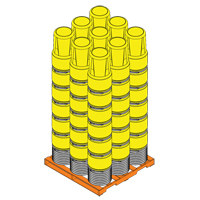 Baril emboîtable en poly&eacute;thyl&egrave;ne, 14 gal. US (11,7 gal. imp.), Dessus ouvert, Jaune PB Rental Co. Ltd.