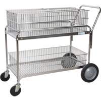Chariot de bureau en treillis m&eacute;tallique pour le courrier, 250 lb Capacit&eacute;, Chrome, 23" p x 42" la x 38" h, Chrom&eacute; PB Rental Co. Ltd.