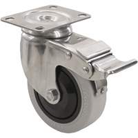 Roulette 2309 avec 2 freins, Pivotant avec frein, 4" (101,6 mm), Gris Envirothane, 350 lb (158,8 kg) PB Rental Co. Ltd.