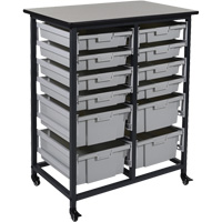 Rangement mobile pour bacs, &agrave; un c&ocirc;t&eacute;, 12 bacs, 30-3/4" la x 20" p x 37-1/2" h PB Rental Co. Ltd.