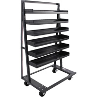 Single-Sided Heavy Duty A-Frame Cart with 6 Lipped Trays, 38" x 25" x 63", 2500 lbs. Capacity PB Rental Co. Ltd.