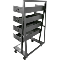 Single-Sided Heavy Duty A-Frame Cart with 4 Large Lipped Trays, 38" x 25" x 63", 2500 lbs. Capacity PB Rental Co. Ltd.