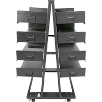 Double-Sided Heavy Duty A-Frame Cart with 8 Large Trays, 38" x 30" x 63", 2500 lbs. Capacity PB Rental Co. Ltd.