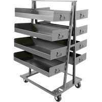Double-Sided Heavy Duty A-Frame Cart with 8 Large Lipped Trays, 38" x 30" x 63", 2500 lbs. Capacity PB Rental Co. Ltd.