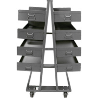 Double-Sided Heavy Duty A-Frame Cart with 8 Large Lipped Trays, 38" x 30" x 63", 2500 lbs. Capacity PB Rental Co. Ltd.