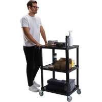 Utility Cart with Flat Shelf, 3 Tiers, 18-1/8" x 37-3/8" x 27-3/4", 330 lbs. Capacity PB Rental Co. Ltd.
