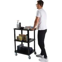 Utility Cart with Flat Shelf, 3 Tiers, 18-1/8" x 37-3/8" x 27-3/4", 330 lbs. Capacity PB Rental Co. Ltd.