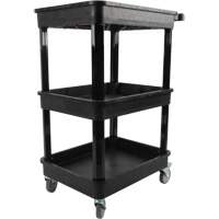 Utility Cart with Deep Lip Shelf, 3 Tiers, 19" x 39-1/2" x 28-1/4", 330 lbs. Capacity PB Rental Co. Ltd.