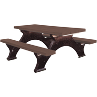 Recycled Plastic Picnic Tables, 6' L x 62-1/4" W, Brown PB Rental Co. Ltd.