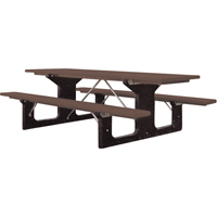 Tables de pique-nique en plastique recycl&eacute;, 6' lo x 61-1/2" la, Brun PB Rental Co. Ltd.