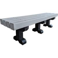 Banc de parc, Plastique recycl&eacute;, 72" lo x 17" la x 17" h, Gris PB Rental Co. Ltd.